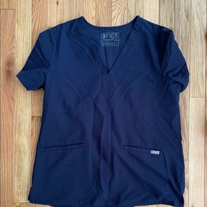 Figs scrub top navy